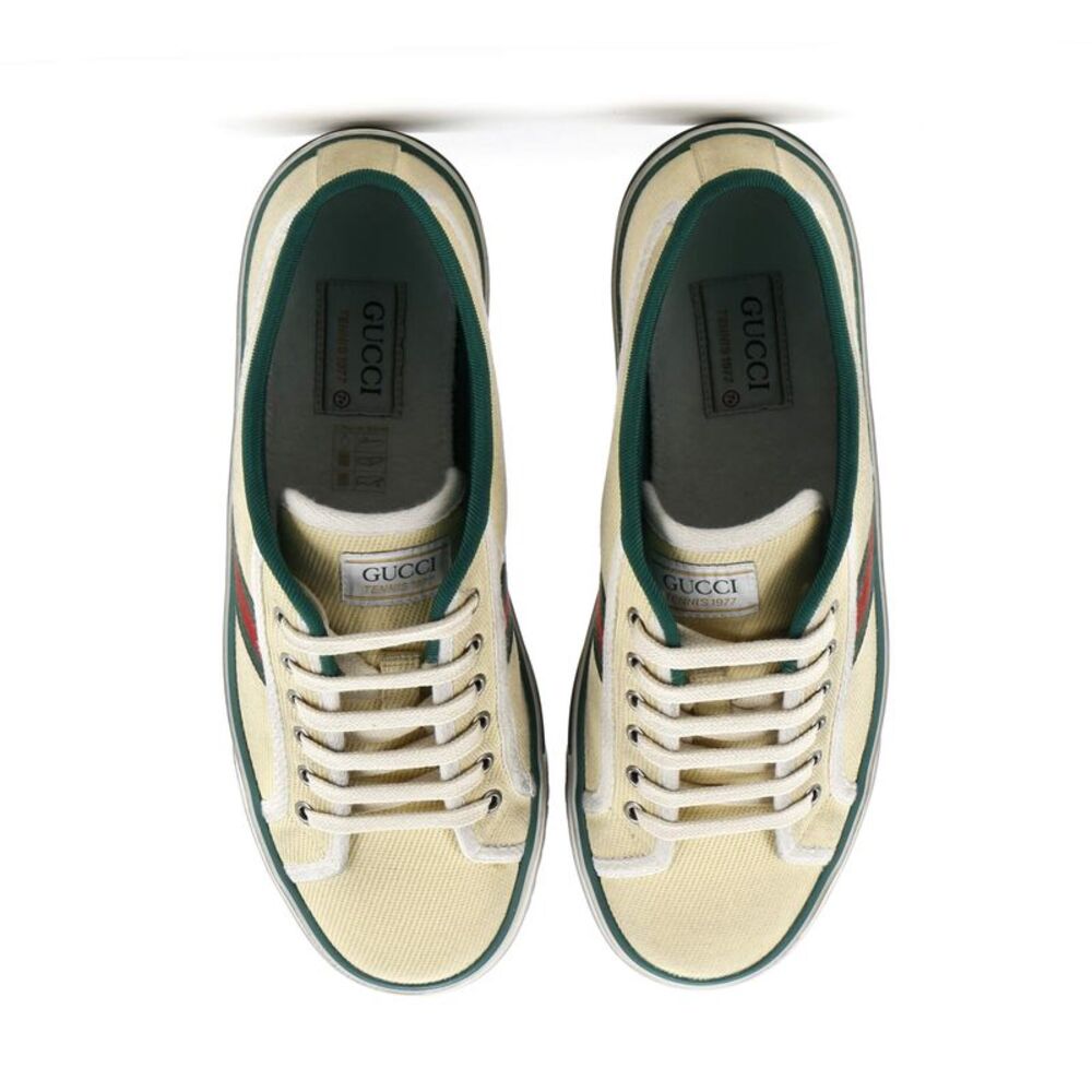 Gucci 1977 Tennis Sneakers GG Canvas Neutral, Yellow, Multicolor - Picture 2 of 6